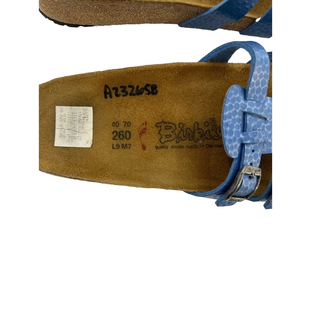 Birkenstock Blue Triple Strap Sandals with Textured Finish - Picture 5 of 8